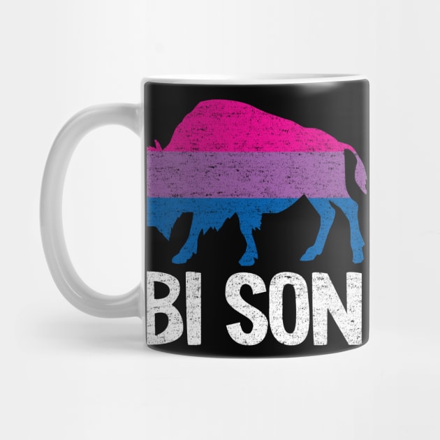 Bi Son LGBBT Flag Bisexual Bison Funny Bi Pride by Kuehni